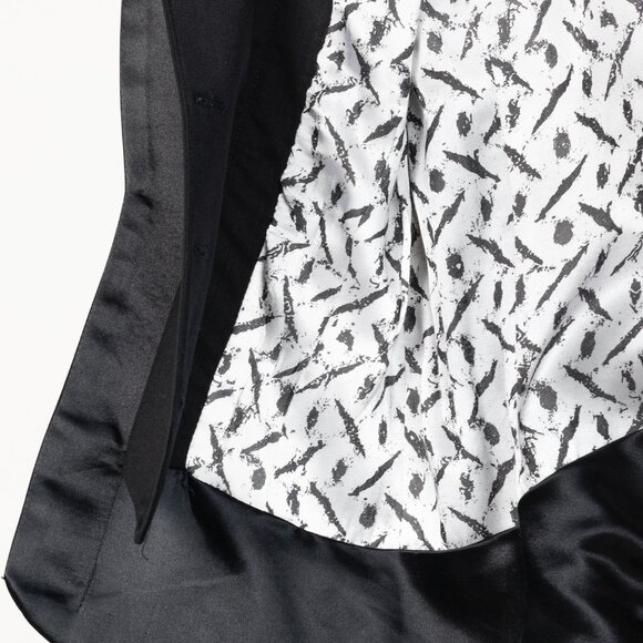 L.A.M.B. Vintage Black Wool and Satin Waistcoat Jacket - Picture 9 of 11